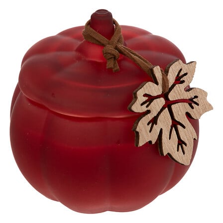 Candela profumata speziata in vetro a zucca 8,5 cm