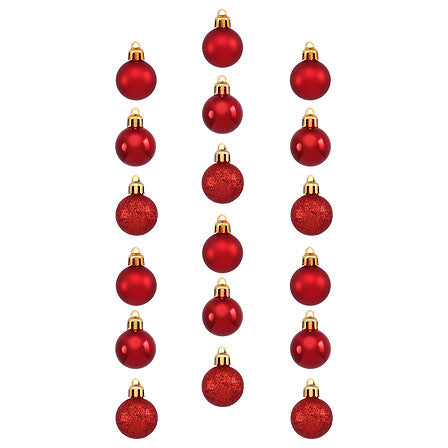 Palline di Natale rosse Ø 3 cm – set da 18