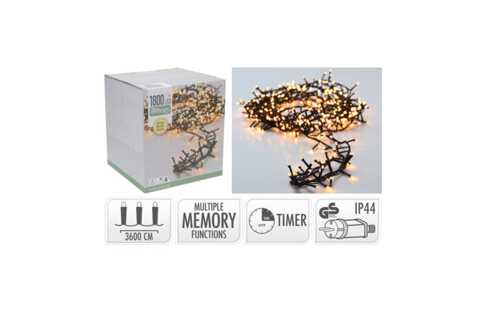 Luci di Natale Snake 1800 LED extra caldo 36 m con timer