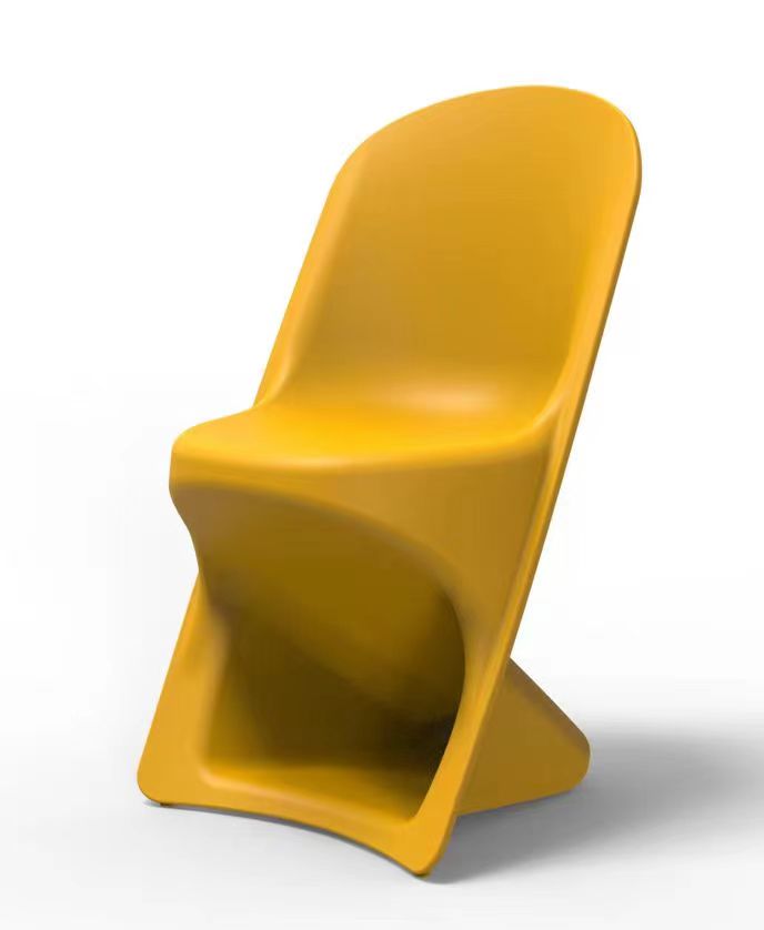 Sedia da giardino dal design sinuoso giallo ocra – Twist