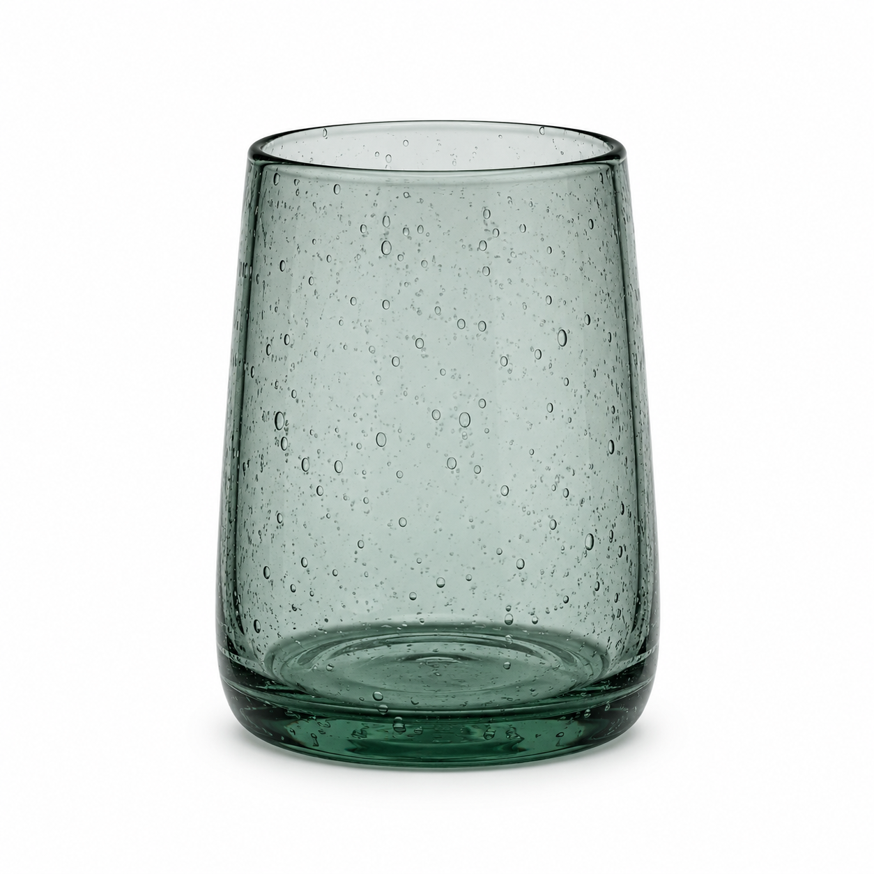 Bicchiere cilindrico in plastica verde scuro con texture a bolle – Riviera Dark