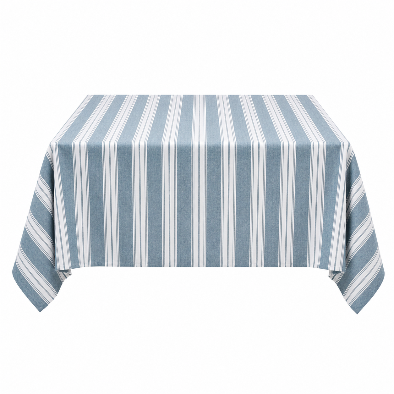 Tovaglia a righe azzurro e bianco in cotone 140x180 cm – Ottanio
