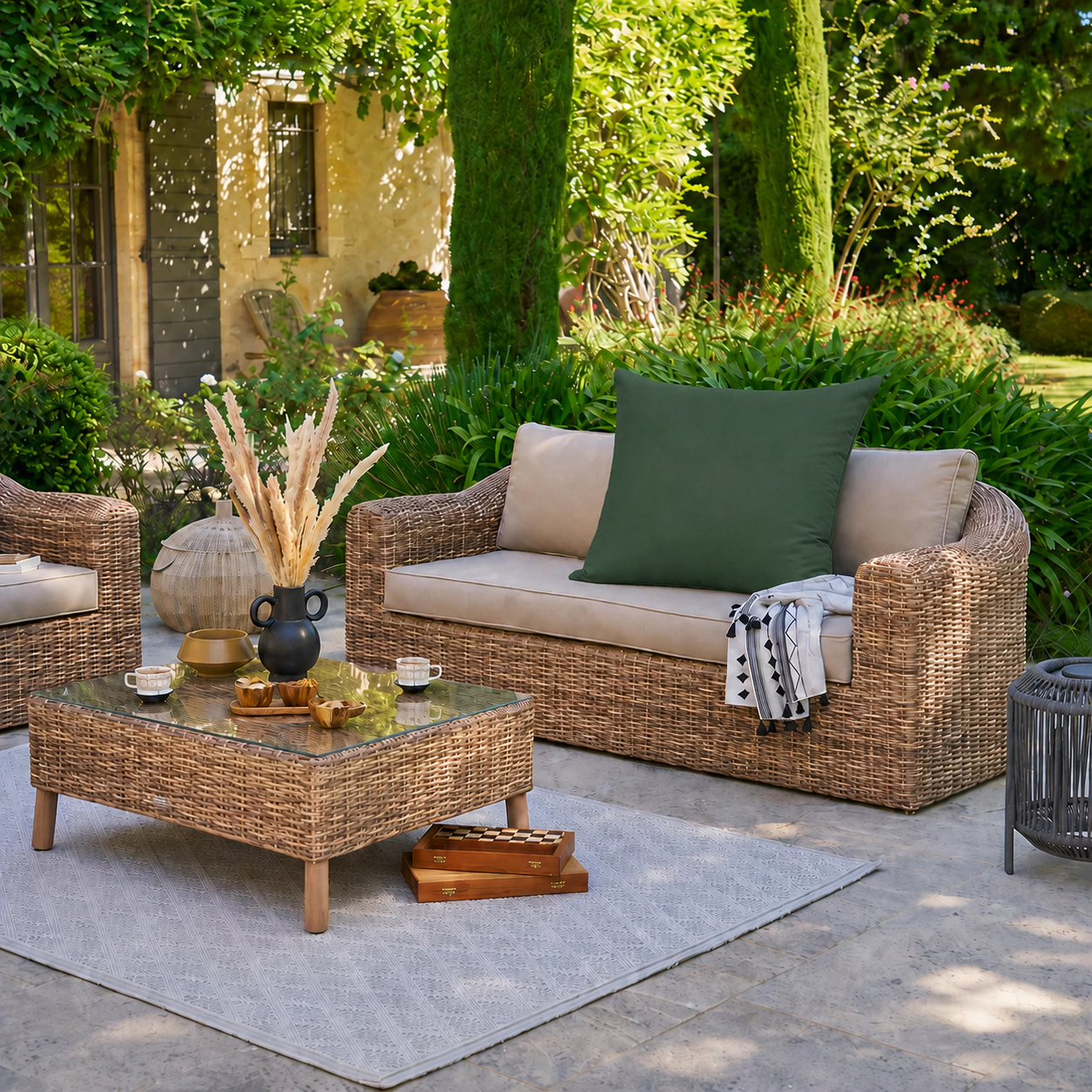 Cuscino Hawai verde 80x80cm