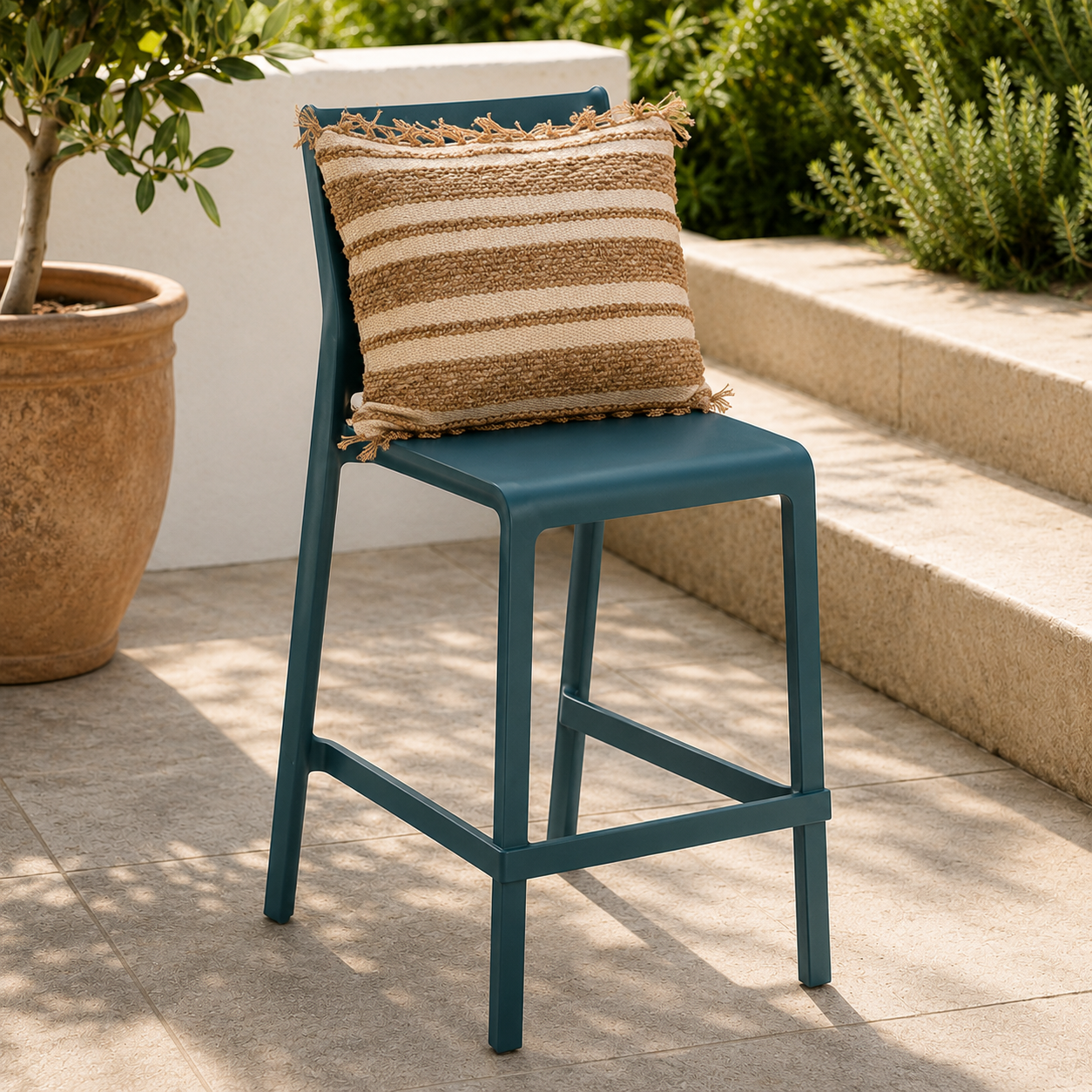 Cuscino da esterno in juta naturale 45x45 cm – arredo esterno Gelsomino Home