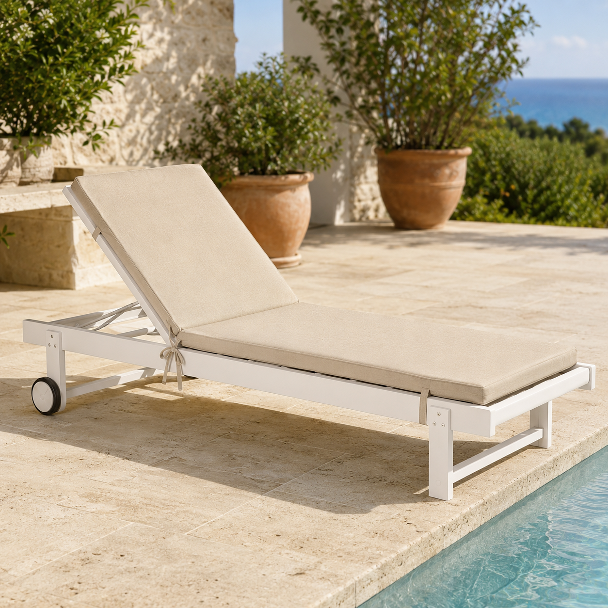 Cuscino per lettino prendisole 60x190x4cm - Hawai natural