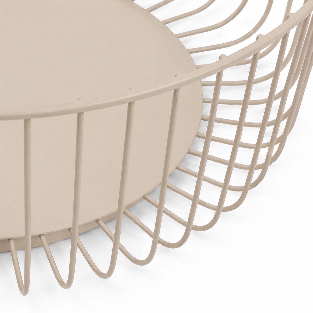 Fruttiera rotonda traforata in metallo beige Ø28,5 cm – Argile