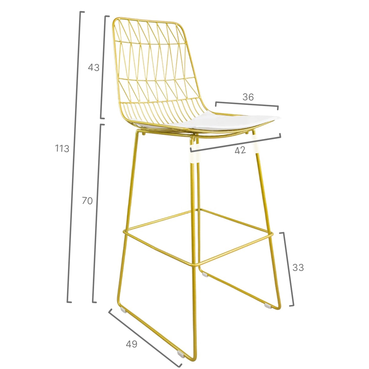 Sgabello Richa Gold