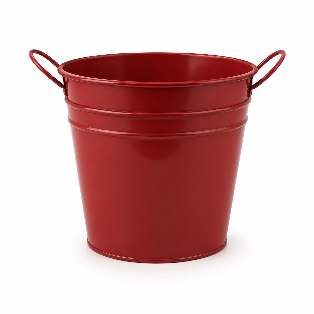 Vaso rotondo in metallo rosso H15 x Ø16 cm – Joey