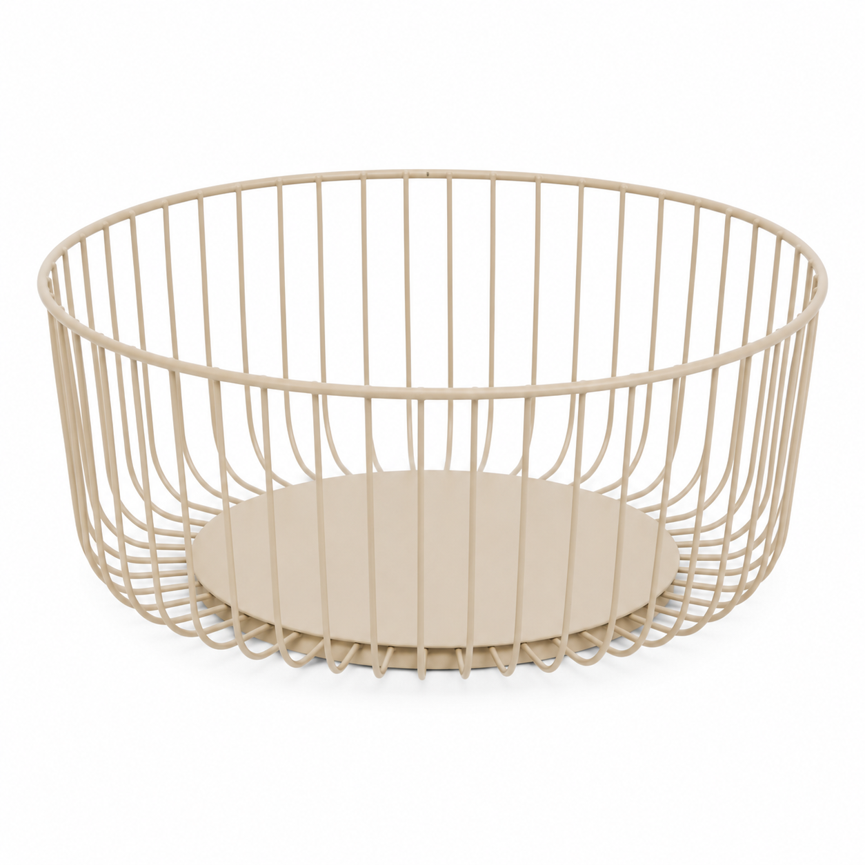 Fruttiera rotonda traforata in metallo beige Ø28,5 cm – Argile