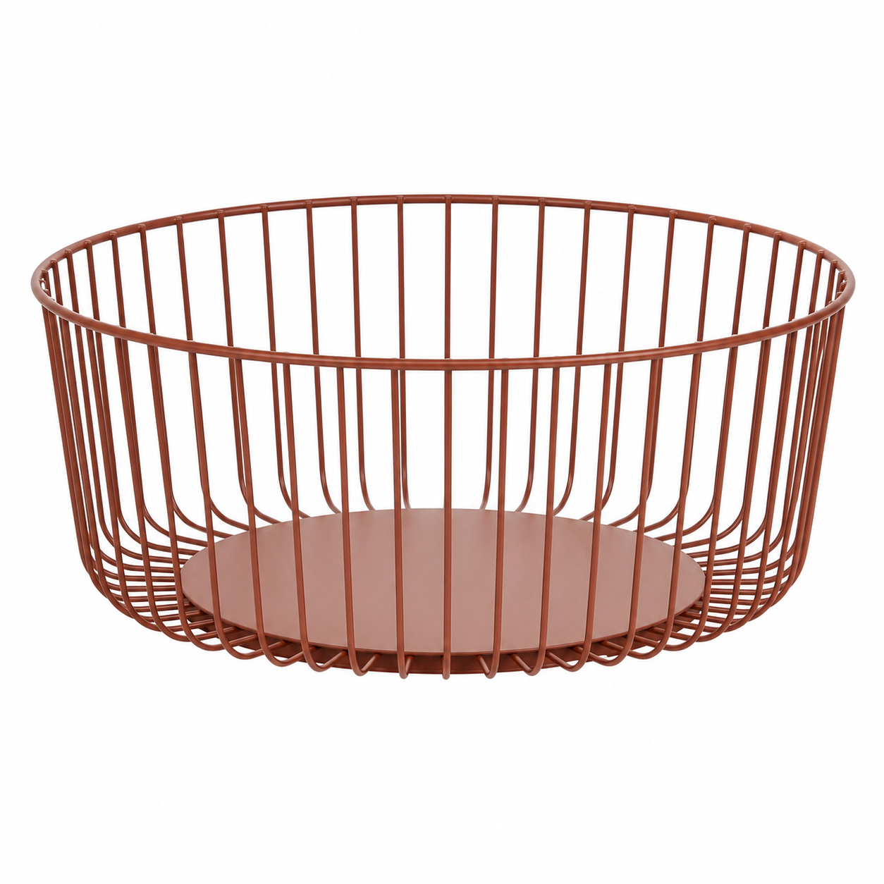 Fruttiera rotonda traforata in metallo terracotta Ø28,5 cm – Filare