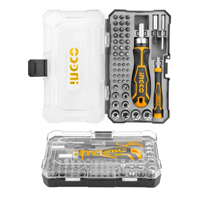 Set cacciaviti e inserti 55 pezzi con valigetta e impugnatura a cricchetto
