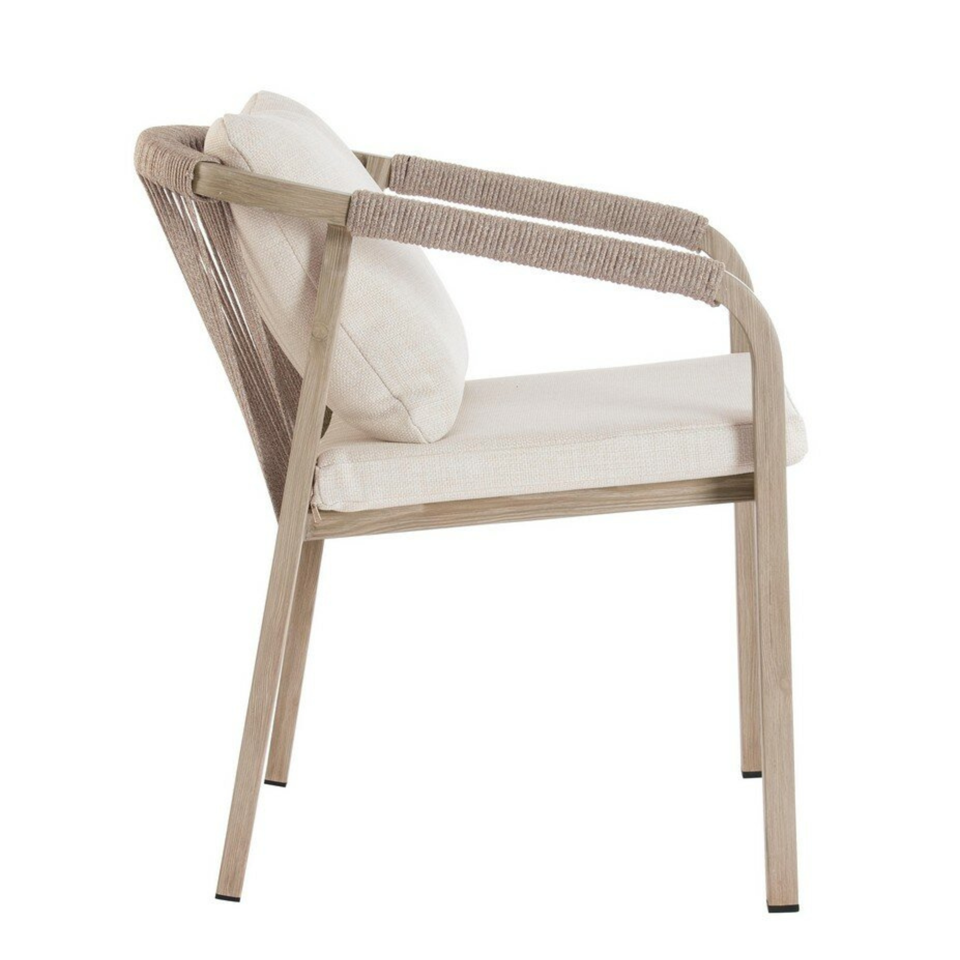 Sedia da giardino con braccioli effetto legno - Kalimera