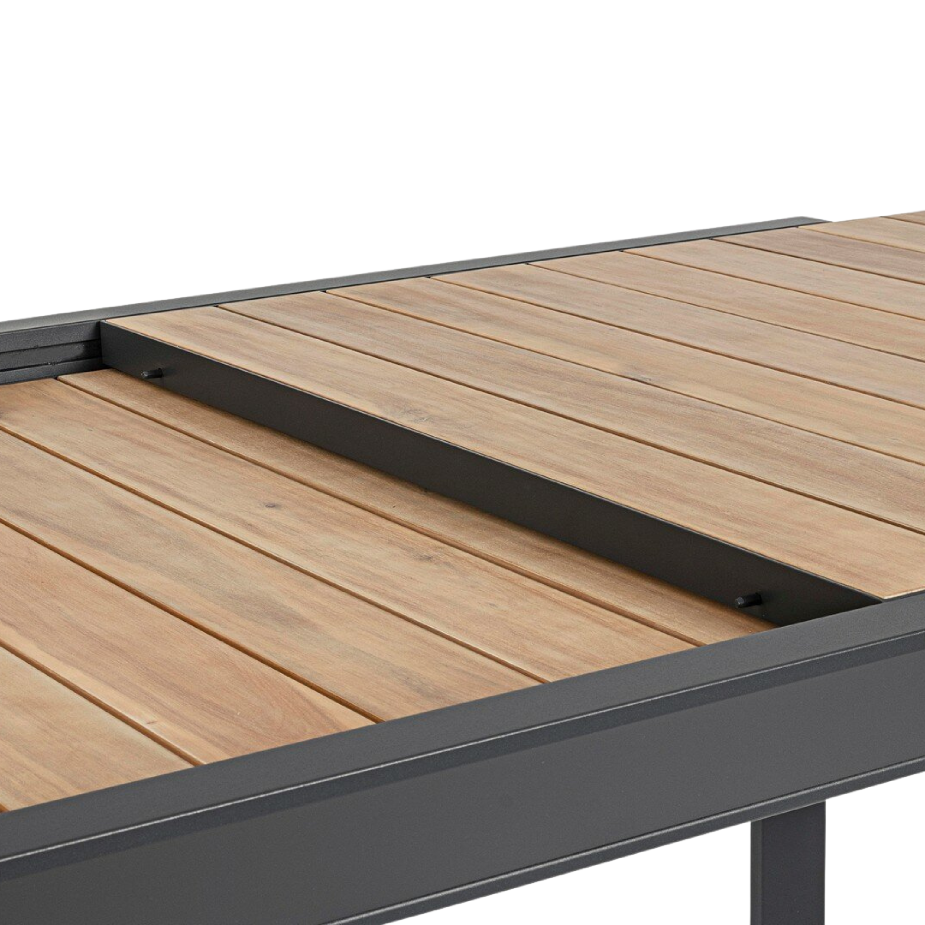 Tavolo da giardino grande con piano a doghe effetto legno antracite – Belmar