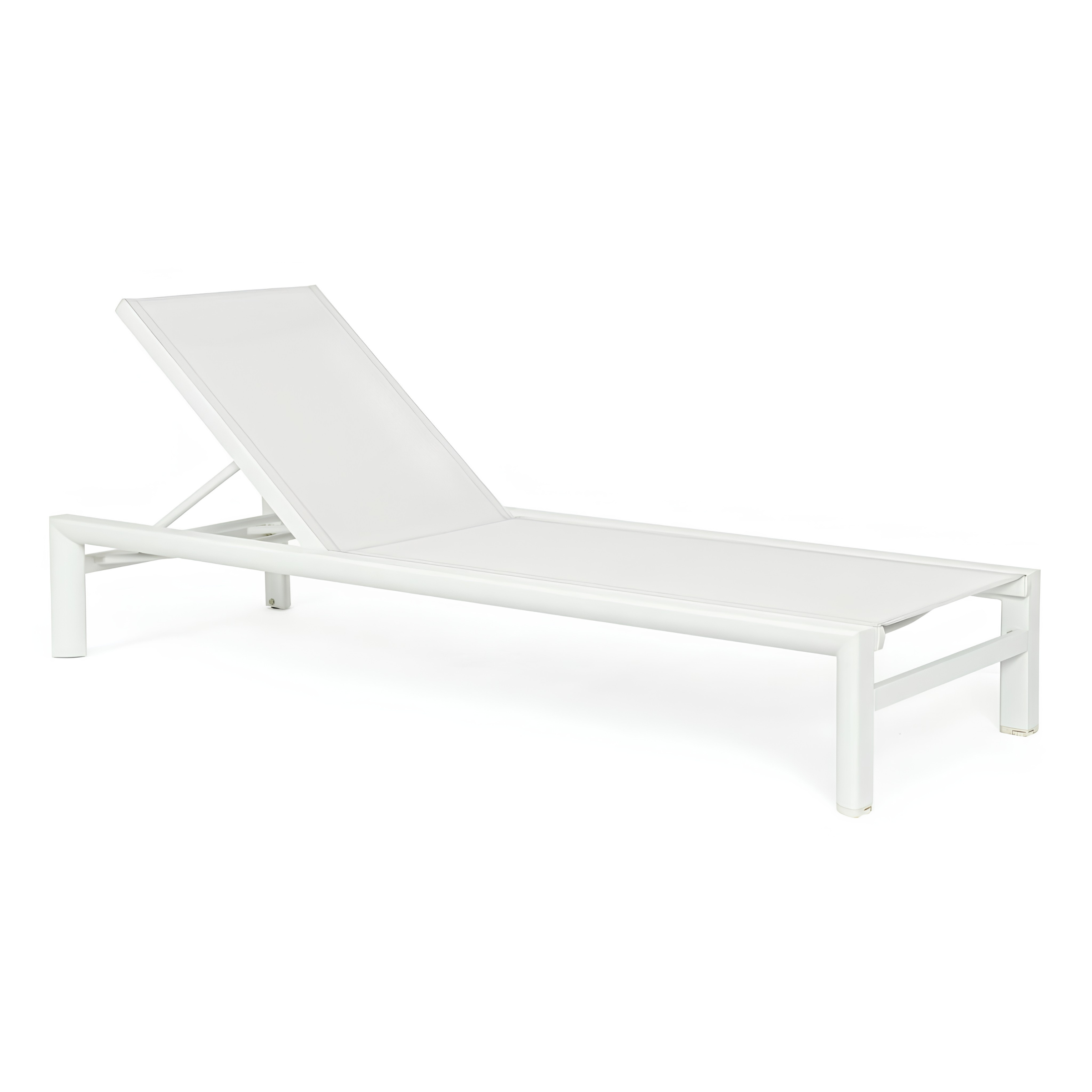Lettino prendisole da giardino con schienale reclinabile bianco – Skipper