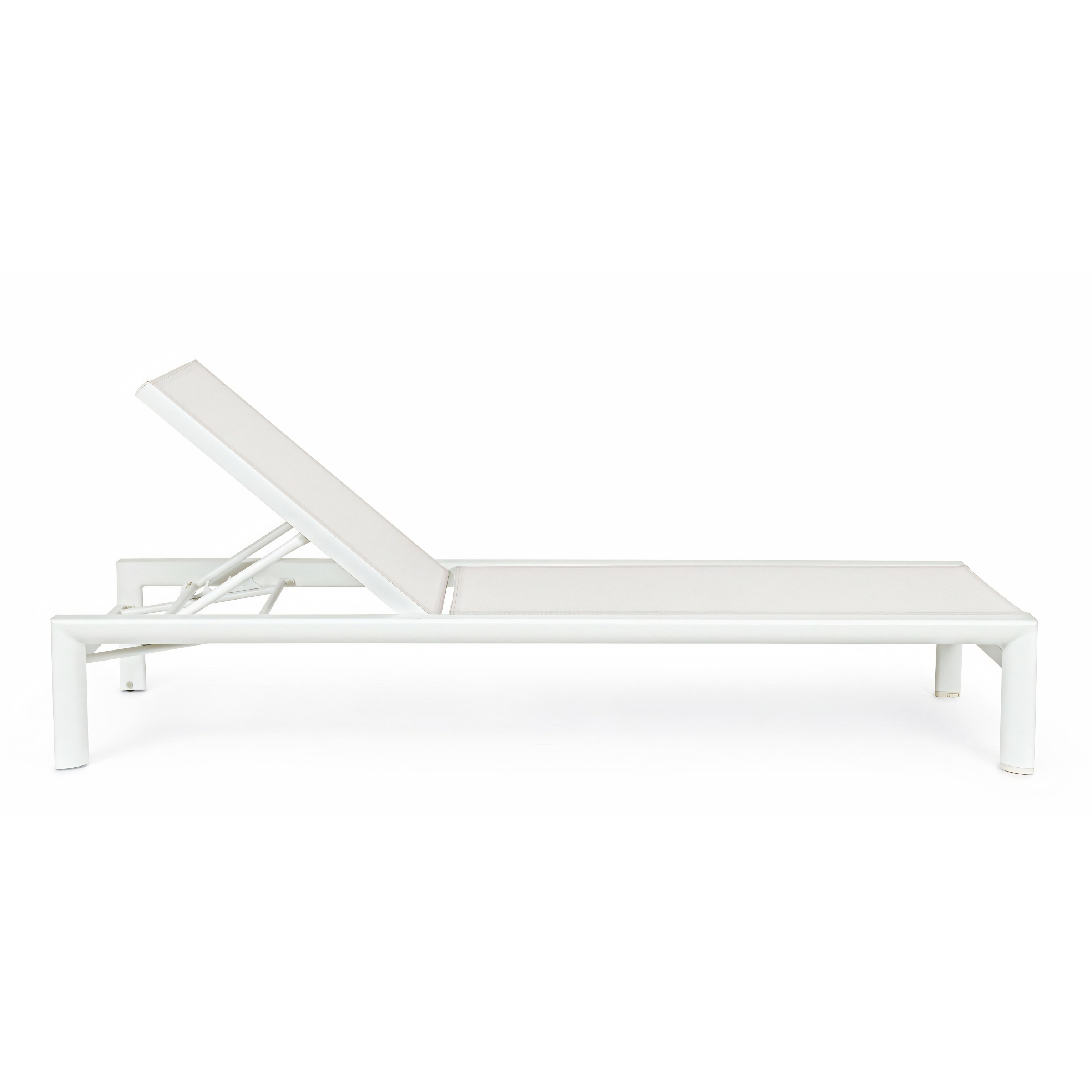 Lettino prendisole da giardino con schienale reclinabile bianco – Skipper
