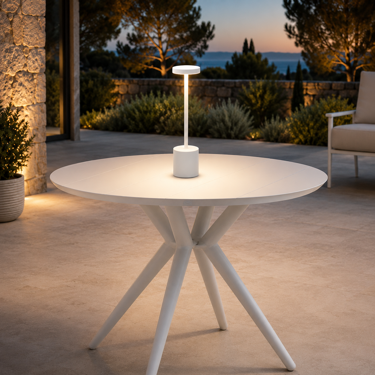 Lampada da tavolo LED ricaricabile USB bianca con luce a 3 modalità