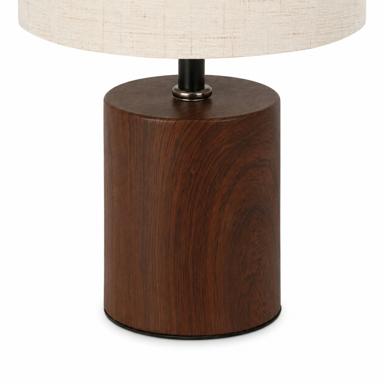 Lampada da tavolo con base effetto legno e paralume beige H29,5 cm – Lino