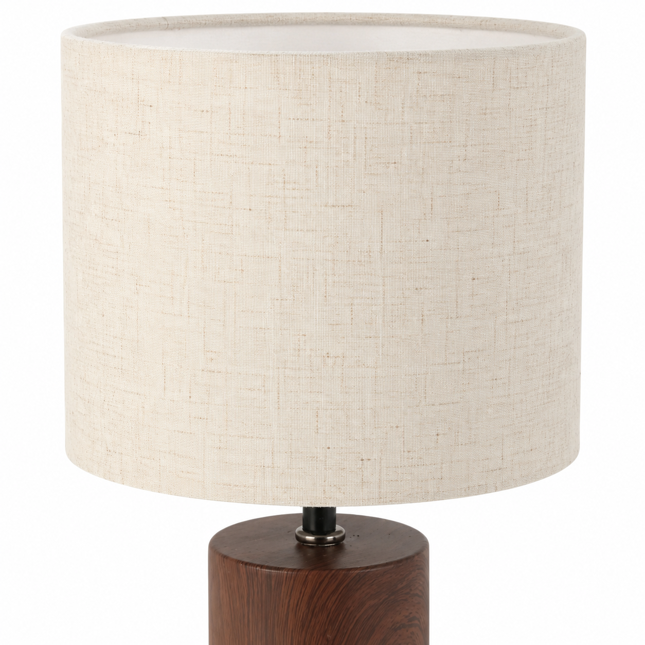 Lampada da tavolo con base effetto legno e paralume beige H29,5 cm – Lino