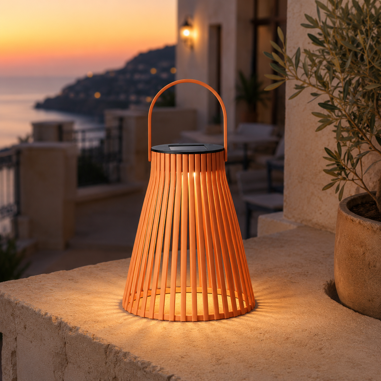 Lanterna solare a gabbia in plastica colori assortiti – Ø14,5 x H18,5 cm