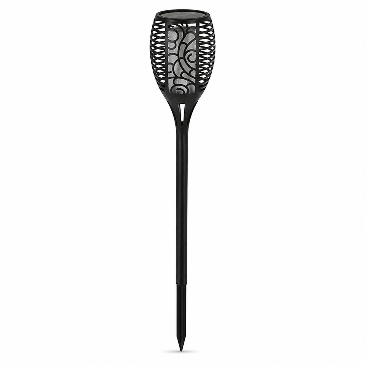 Torcia solare da giardino nera H78cm - Lita