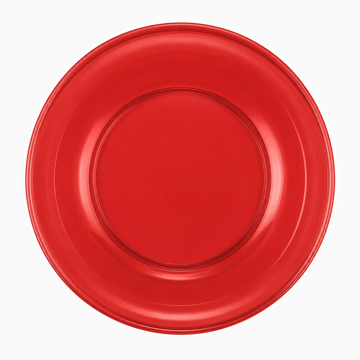 Piatto fondo in polistirene rosso Ø23 cm impilabile – Party