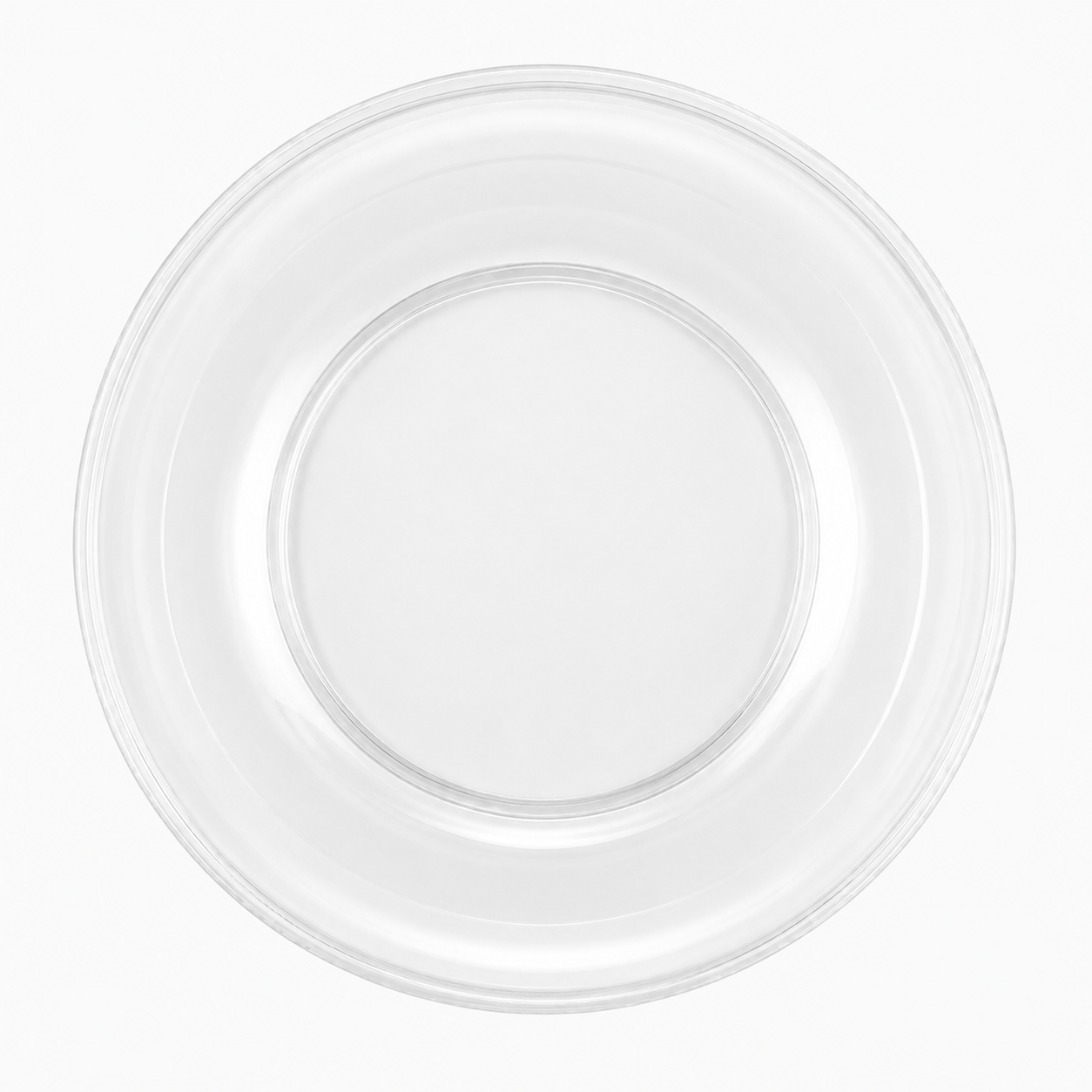 Piatto fondo in polistirene trasparente Ø23 cm impilabile – Party
