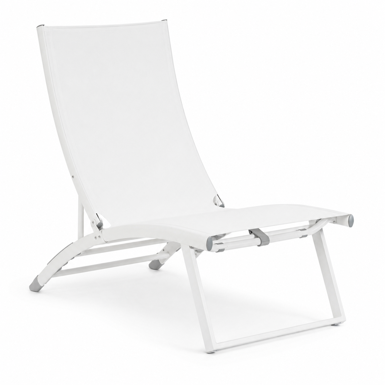 Poltrona lounge reclinabile da esterno in textilene bianco – Taylor