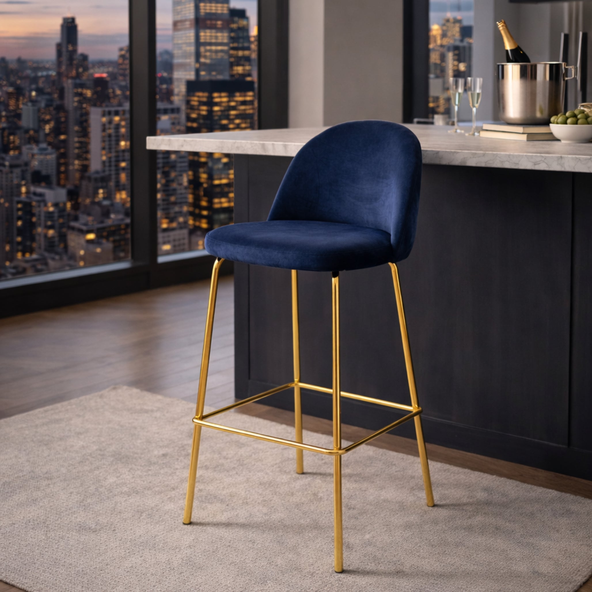 Sgabello Melanie Blu Marino