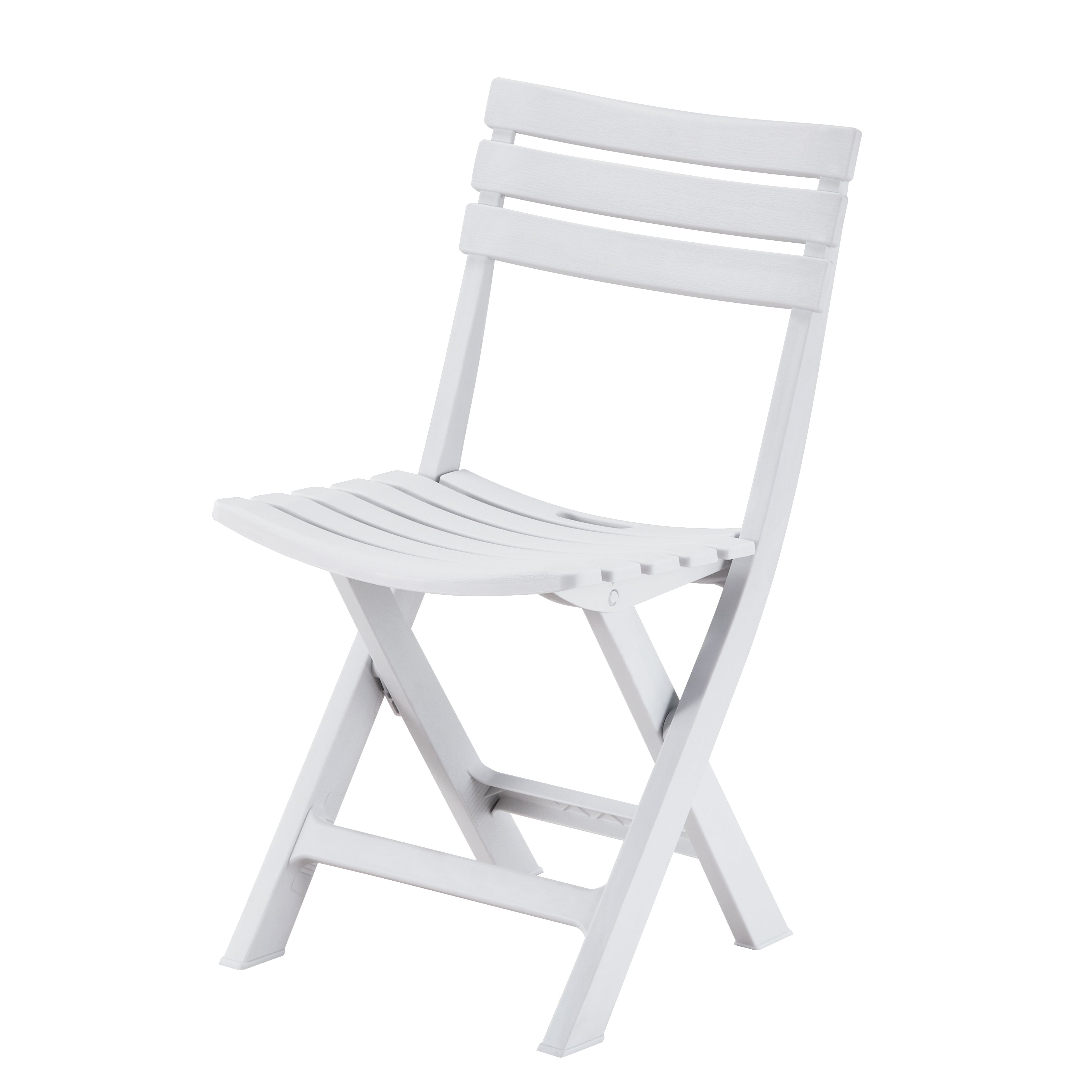 Sedia da giardino pieghevole a listelli bianca – Windy