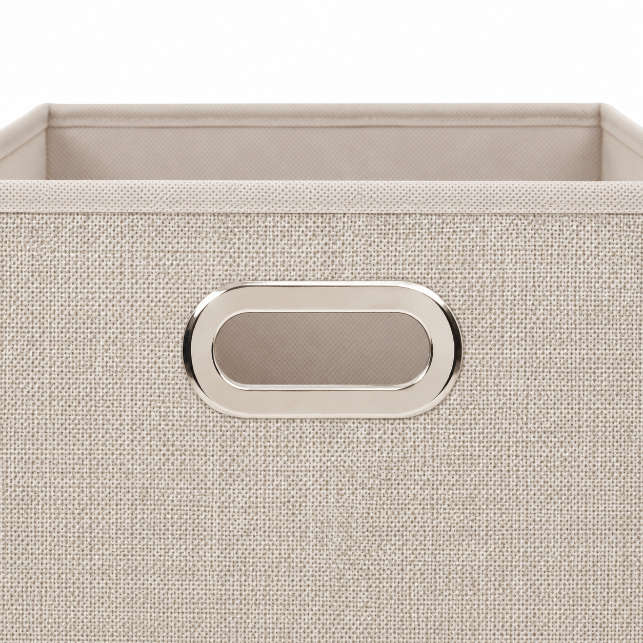 Scatola contenitore in tessuto beige chiné 31x31 cm – Mix'n Modul