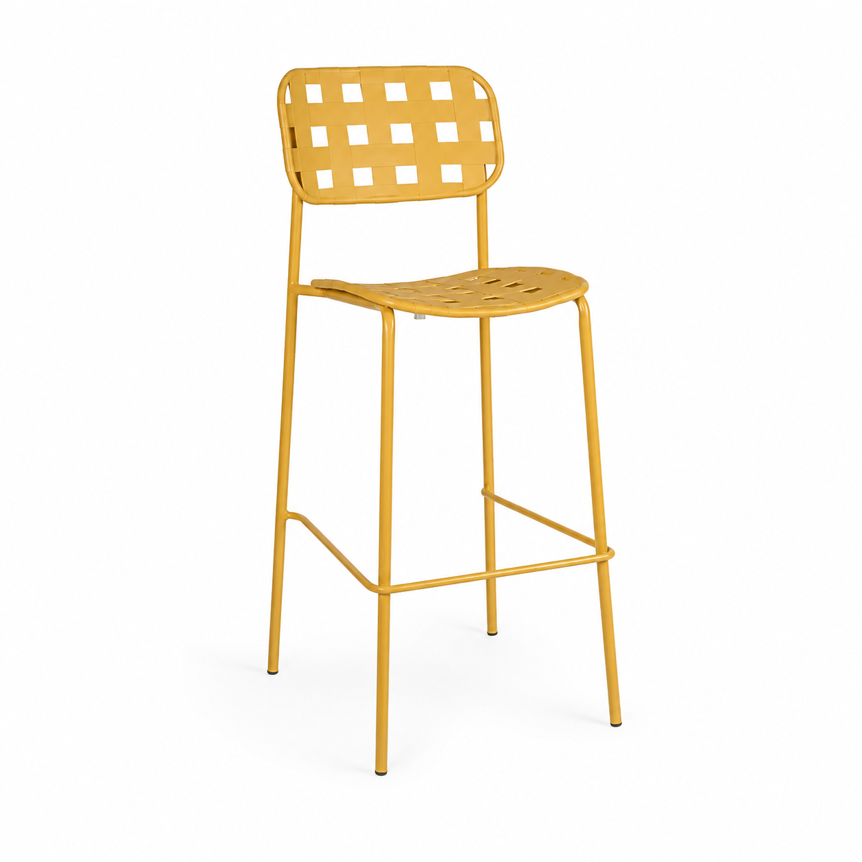 Sgabello bar da esterno ocra impilabile – Clover