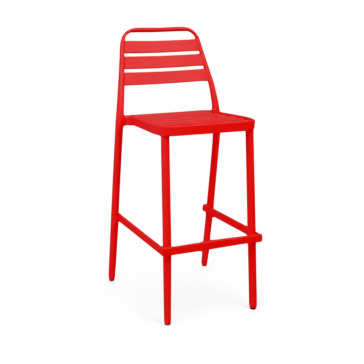 Sgabello bar da esterno in alluminio rosso – Las Vegas