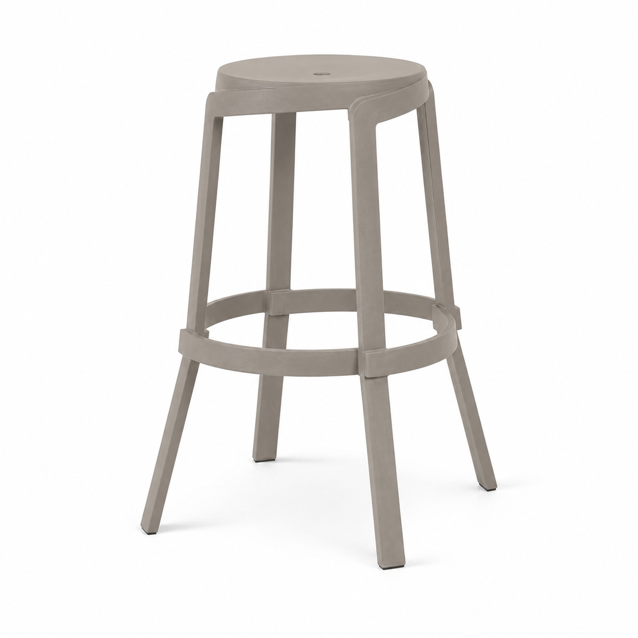 Sgabello alto da bar da giardino impilabile color terra – Stack Maxi