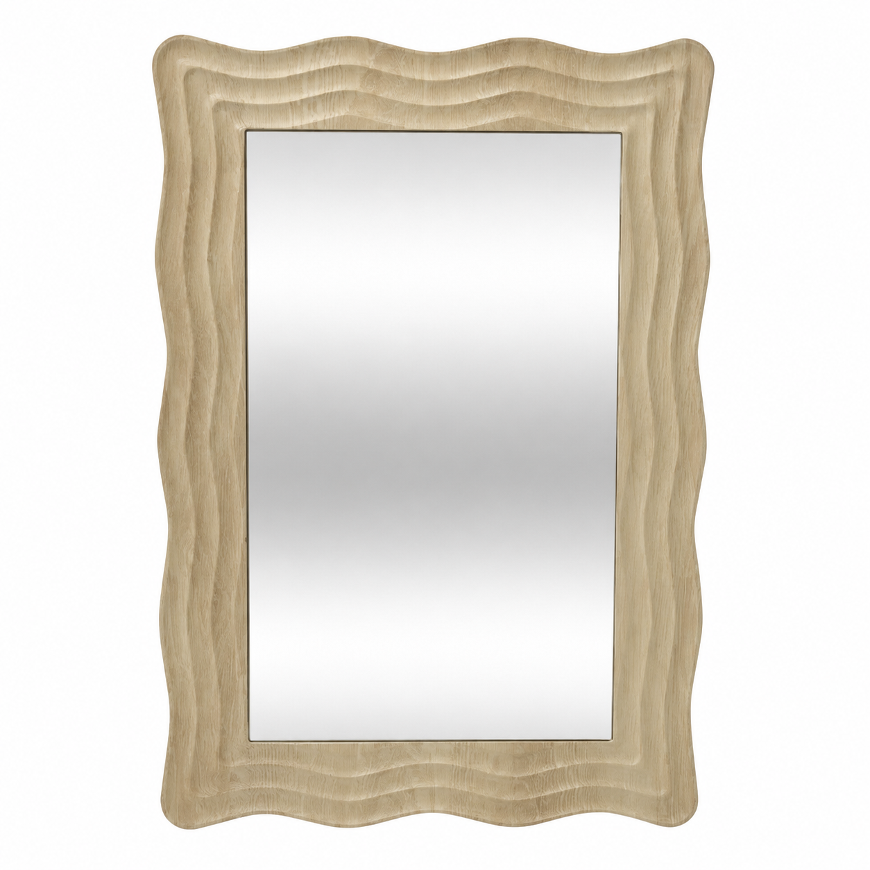 Specchio da parete con cornice ondulata in MDF beige 55x79 cm – Charlie Wave