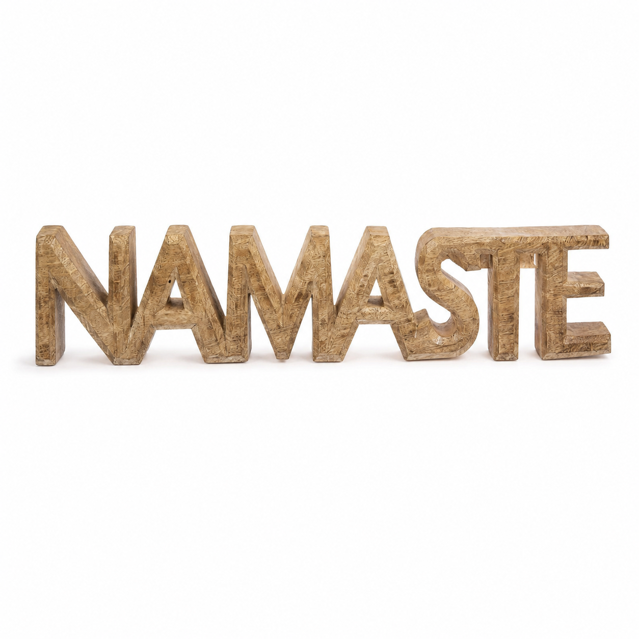 Scritta decorativa Namaste in legno di mango scolpito – Ritual