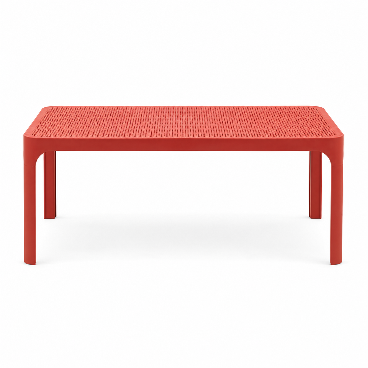 Tavolino da giardino basso rettangolare in resina corallo 100x60 cm – Net