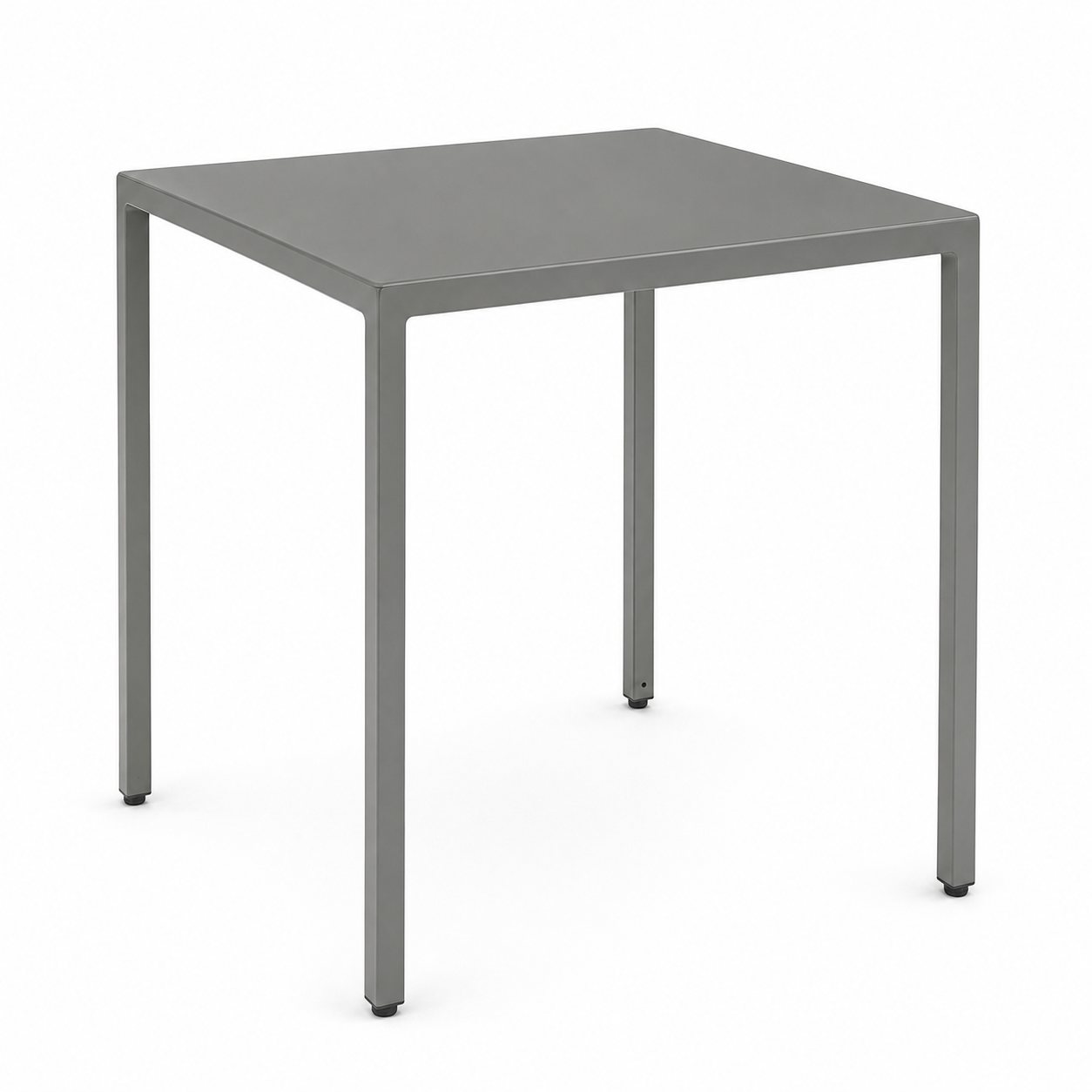 Tavolo da giardino quadrato autolivellante in metallo antracite 70x70 cm – Elma