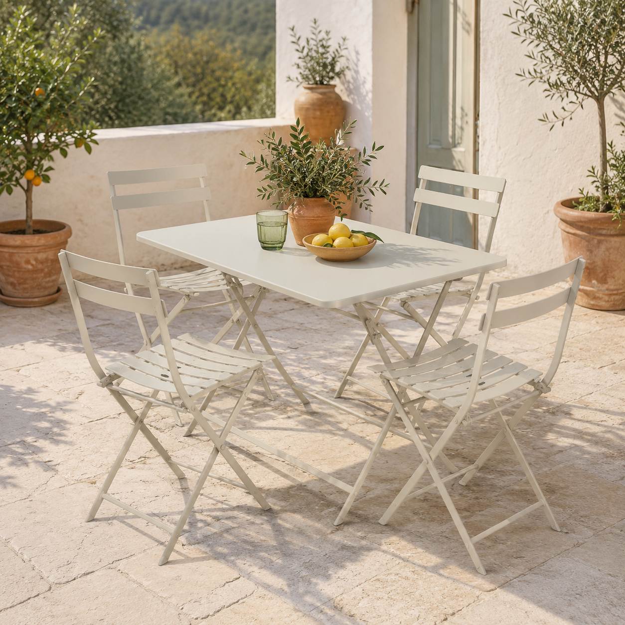 Tavolo da giardino pieghevole rettangolare color argilla 110x70 cm – Greensboro
