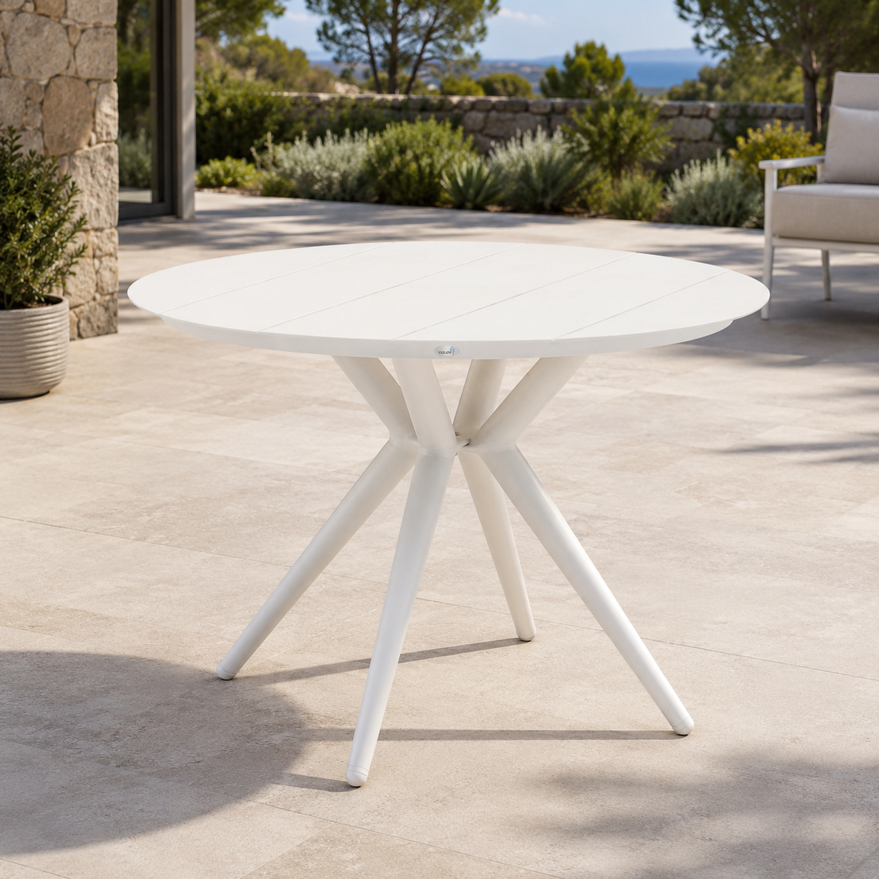Tavolo da giardino in alluminio con base a stella – Graffe 90 rotondo