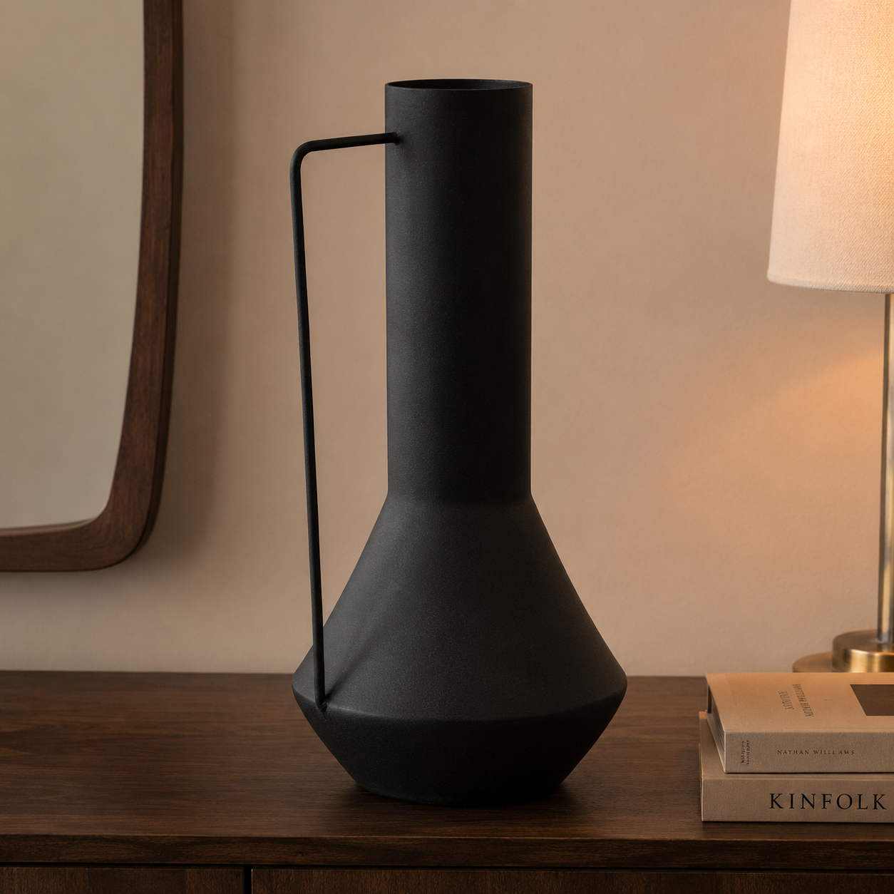 Vaso brocca in acciaio nero opaco impermeabile con manico H35cm – Sylvain black