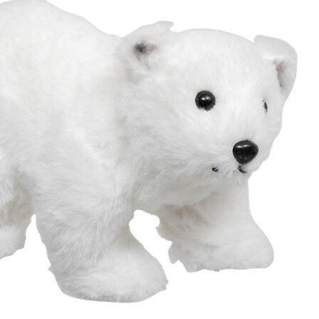 Orso polare natalizio bianco decorativo – lunghezza 21 cm