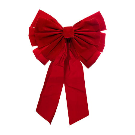 Fiocco natalizio rosso effetto velluto 40 × 60 cm