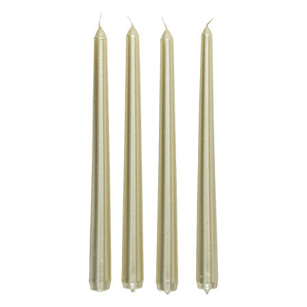 Set 4 candele a stelo oro satinato – 25 cm