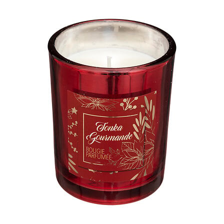 Candela profumata Tonka Gourmande in vetro rosso – 210 g