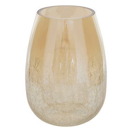 Vaso Alexis in vetro craquelé champagne, altezza 25 cm