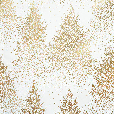 Tovaglia natalizia bianca con alberi dorati 140 × 240 cm