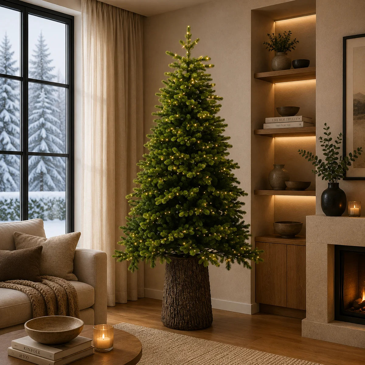 Albero di Natale Gilley con tronco 240 cm LED
