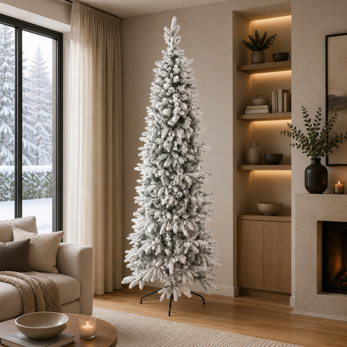 Albero di Natale Fred innevato realistico 240 cm