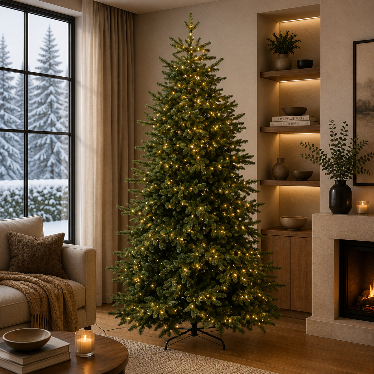 Albero di Natale classico Locarno 210 cm LED