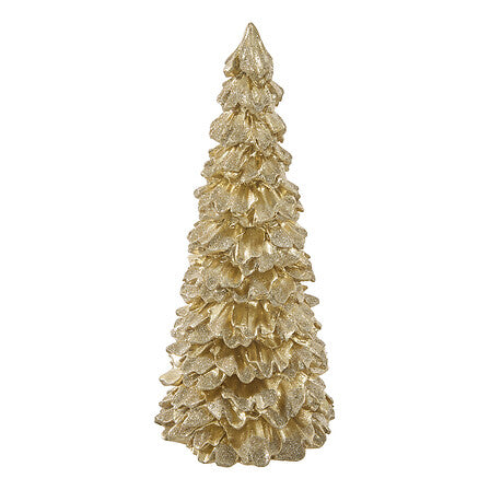 Albero di Natale decorativo dorato in resina, 31 cm